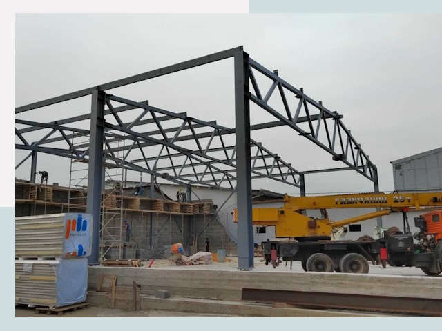 Строительство цехов в Щербинке