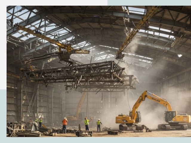 Демонтаж ангаров в Щербинке от 611 руб. за м²